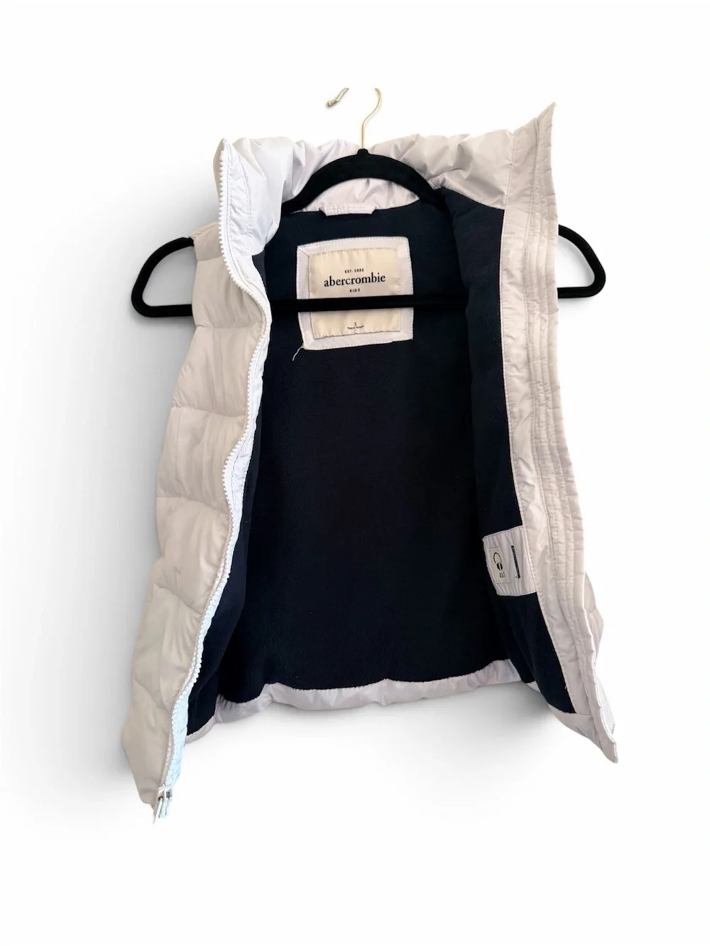 Abercrombie Kids Unisex White Puffer Vest Size Small